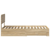 Struttura del letto Rovere Sonoma 75 x 190 cm Legno truciolato
