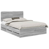 Struttura del letto con cassetto Grigio Sonoma 140 x 190 cm
