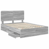Struttura del letto con cassetto Grigio Sonoma 140 x 190 cm