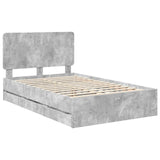 Struttura del letto con cassetto Grigio cemento 135 x 190 cm