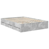 Struttura del letto con cassetto Grigio cemento 135 x 190 cm