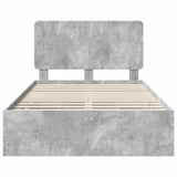Struttura del letto con cassetto Grigio cemento 135 x 190 cm