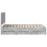 Struttura del letto con cassetto Grigio cemento 135 x 190 cm