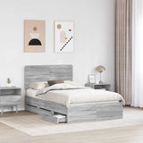 Struttura del letto con cassetto Grigio Sonoma 120 x 190 cm