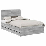 Struttura del letto con cassetto Grigio Sonoma 120 x 190 cm