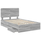Struttura del letto con cassetto Grigio Sonoma 120 x 190 cm