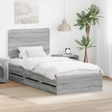 Struttura del letto con cassetto Grigio Sonoma 90 x 200 cm