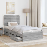 Struttura del letto con cassetto Grigio Sonoma 90 x 200 cm