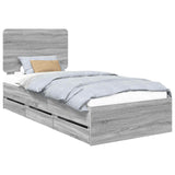 Struttura del letto con cassetto Grigio Sonoma 90 x 200 cm