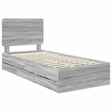 Struttura del letto con cassetto Grigio Sonoma 90 x 200 cm
