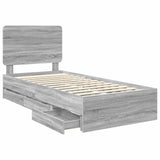 Struttura del letto con cassetto Grigio Sonoma 90 x 200 cm