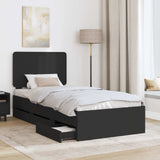 Struttura del letto Nero 75 x 190 cm Legno Ingegnerizzato