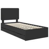 Struttura del letto Nero 75 x 190 cm Legno Ingegnerizzato