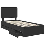 Struttura del letto Nero 75 x 190 cm Legno Ingegnerizzato