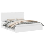 Letto con Contenitore Bianco 200 x 200 cm Legno truciolato