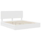 Letto con Contenitore Bianco 200 x 200 cm Legno truciolato
