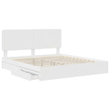 Letto con Contenitore Bianco 200 x 200 cm Legno truciolato