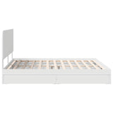 Letto con Contenitore Bianco 200 x 200 cm Legno truciolato