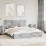 Letto con Contenitore con testiera Grigio cemento 200 x 200 cm