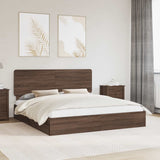 Letto con Contenitore con testiera Rovere Marrone 200 x 200 cm