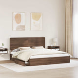 Letto con Contenitore con testiera Rovere Marrone 200 x 200 cm