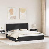 Letto con Contenitore Nero 180 x 200 cm Legno truciolato