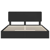 Letto con Contenitore Nero 180 x 200 cm Legno truciolato