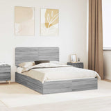 Letto con Contenitore con testiera Grigio Sonoma 160 x 200 cm