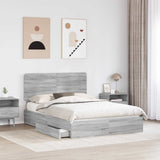 Letto con Contenitore con testiera Grigio Sonoma 160 x 200 cm