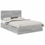 Letto con Contenitore con testiera Grigio Sonoma 160 x 200 cm