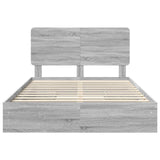 Letto con Contenitore con testiera Grigio Sonoma 160 x 200 cm