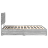 Letto con Contenitore con testiera Grigio Sonoma 160 x 200 cm