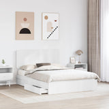 Letto con Contenitore Bianco 150 x 200 cm Legno truciolato