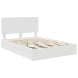 Letto con Contenitore Bianco 150 x 200 cm Legno truciolato