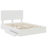 Letto con Contenitore Bianco 150 x 200 cm Legno truciolato