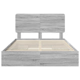 Letto con Contenitore con testiera Grigio Sonoma 150 x 200 cm