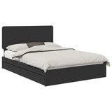 Letto con Contenitore Nero 140 x 190 cm Legno truciolato