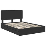Letto con Contenitore Nero 140 x 190 cm Legno truciolato