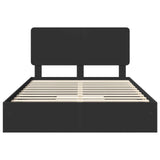 Letto con Contenitore Nero 140 x 190 cm Legno truciolato