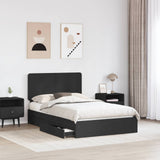 Letto con Contenitore Nero 135 x 190 cm Legno truciolato
