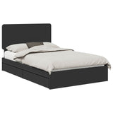 Letto con Contenitore Nero 135 x 190 cm Legno truciolato