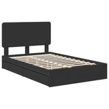 Letto con Contenitore Nero 135 x 190 cm Legno truciolato