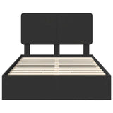 Letto con Contenitore Nero 135 x 190 cm Legno truciolato