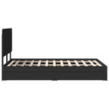 Letto con Contenitore Nero 135 x 190 cm Legno truciolato