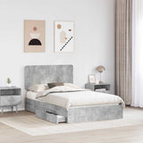 Letto con Contenitore con testiera Grigio cemento 135 x 190 cm