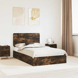 Letto con Contenitore con testiera Rovere fumé 120 x 200 cm