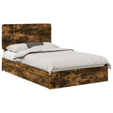 Letto con Contenitore con testiera Rovere fumé 120 x 200 cm