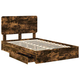Letto con Contenitore con testiera Rovere fumé 120 x 200 cm