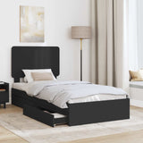Letto con Contenitore Nero 100 x 200 cm Legno truciolato