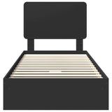 Letto con Contenitore Nero 100 x 200 cm Legno truciolato